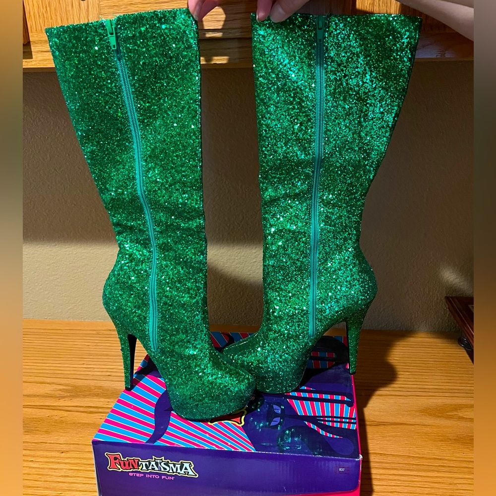 COPY - Stunning Funtasma green glitter boots